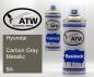 Preview: Hyundai, Carbon Gray Metallic, 9A: 400ml Sprühdose + 400ml Klarlack - Set, von ATW Autoteile West.